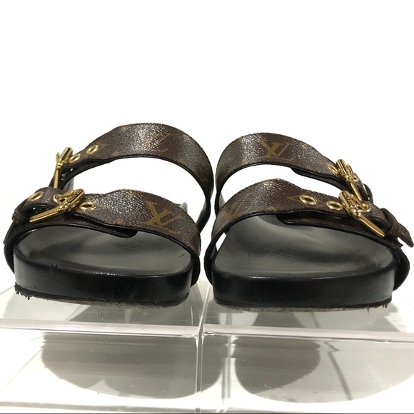 Authentic Louis Vuitton Monogram Bom Dia Sandal Slide On Mules Size 37 - Picture 4 of 17
